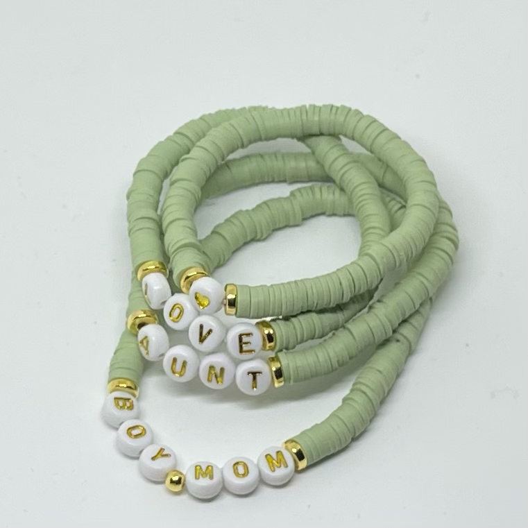 personalized polymer clay bracelet stacker set