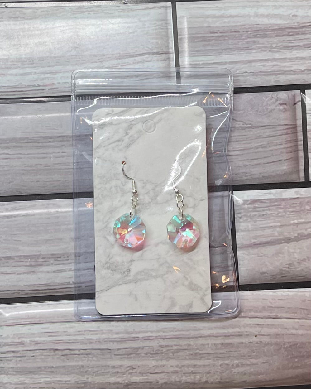 AB Octagon Earrings