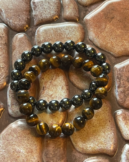 Tiger Eye Gemstone Bracelet-Large 10 mm