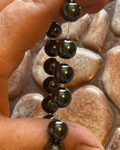 Hematite Gemstone Bracelet-Large 10 mm