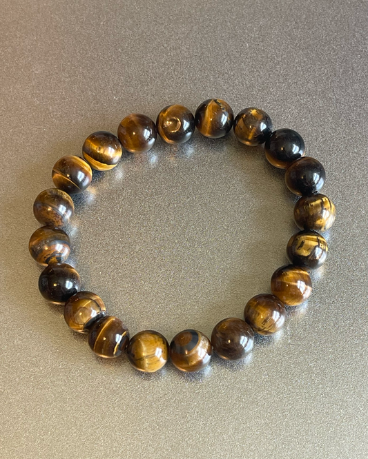 Tiger Eye Gemstone Bracelet-Large 10 mm