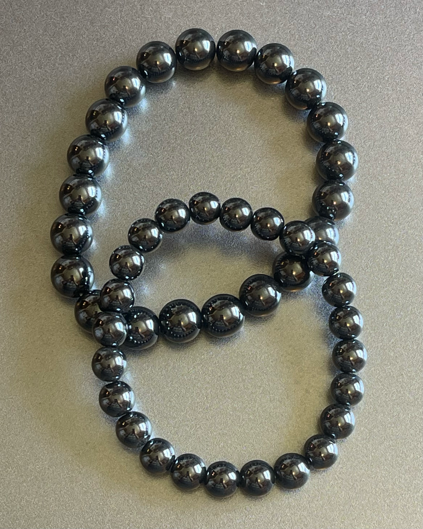 Hematite Gemstone Bracelet-Large 10 mm
