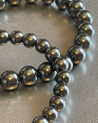 Hematite Gemstone Bracelet-Large 10 mm