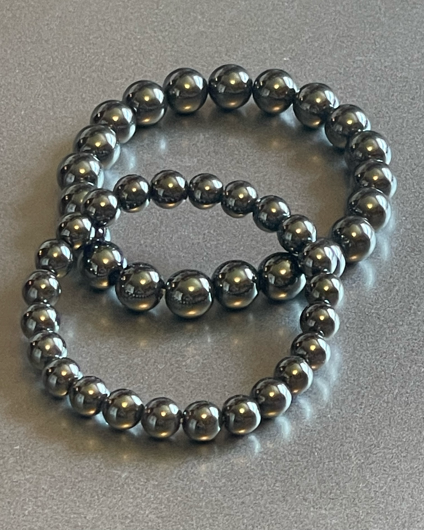 Hematite Gemstone Bracelet-Large 10 mm