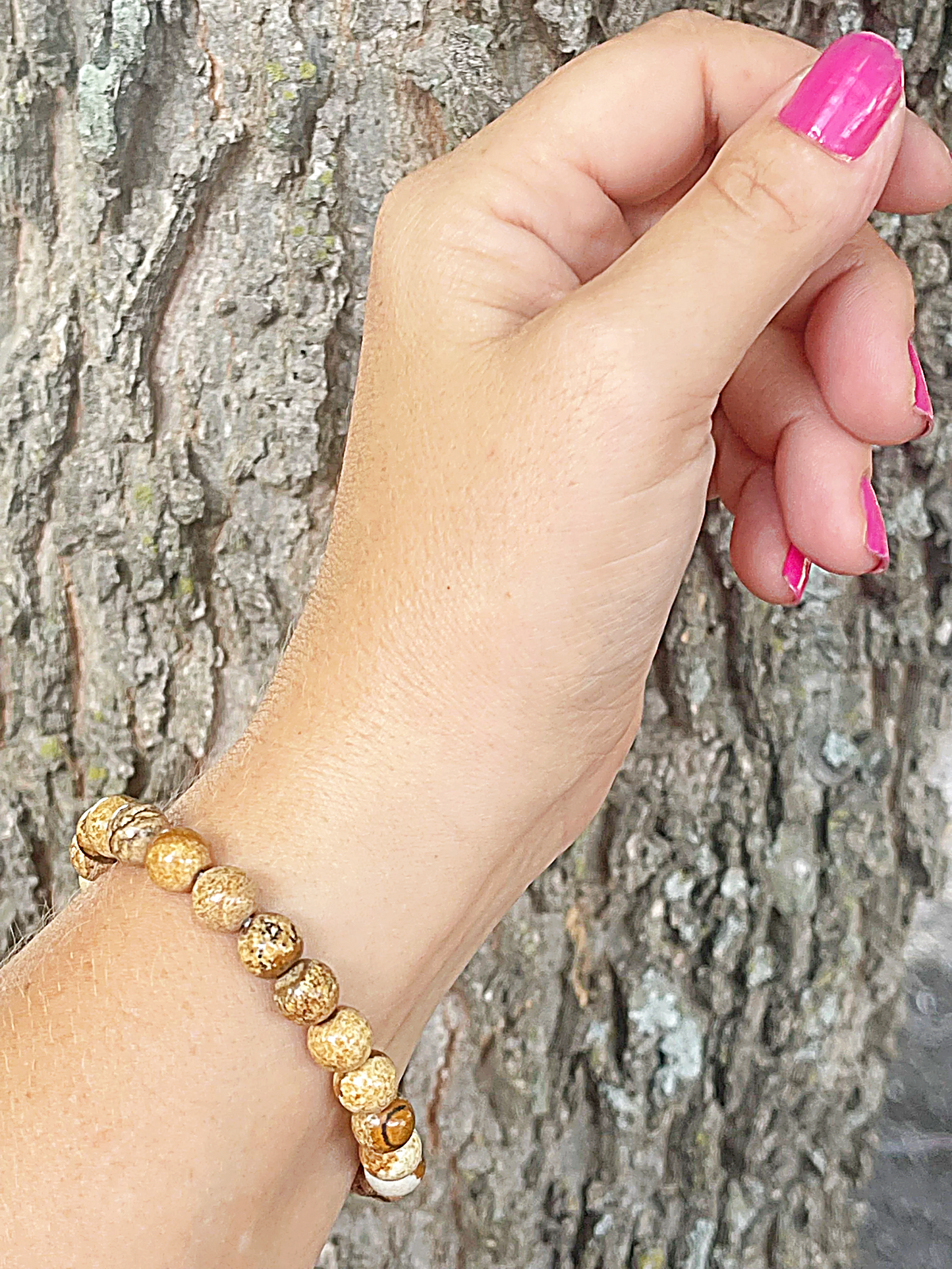 Brown Picture Jasper Gemstone Bracelet