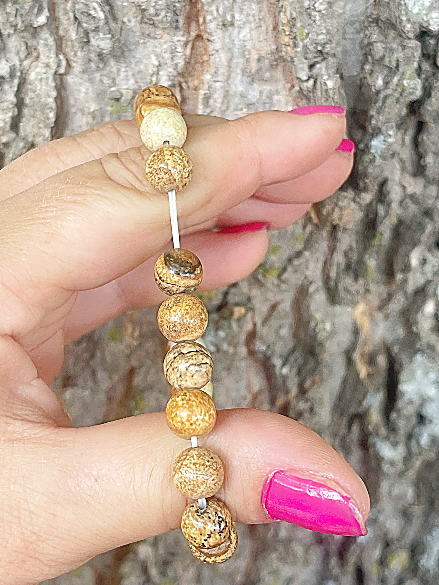 Brown Picture Jasper Gemstone Bracelet