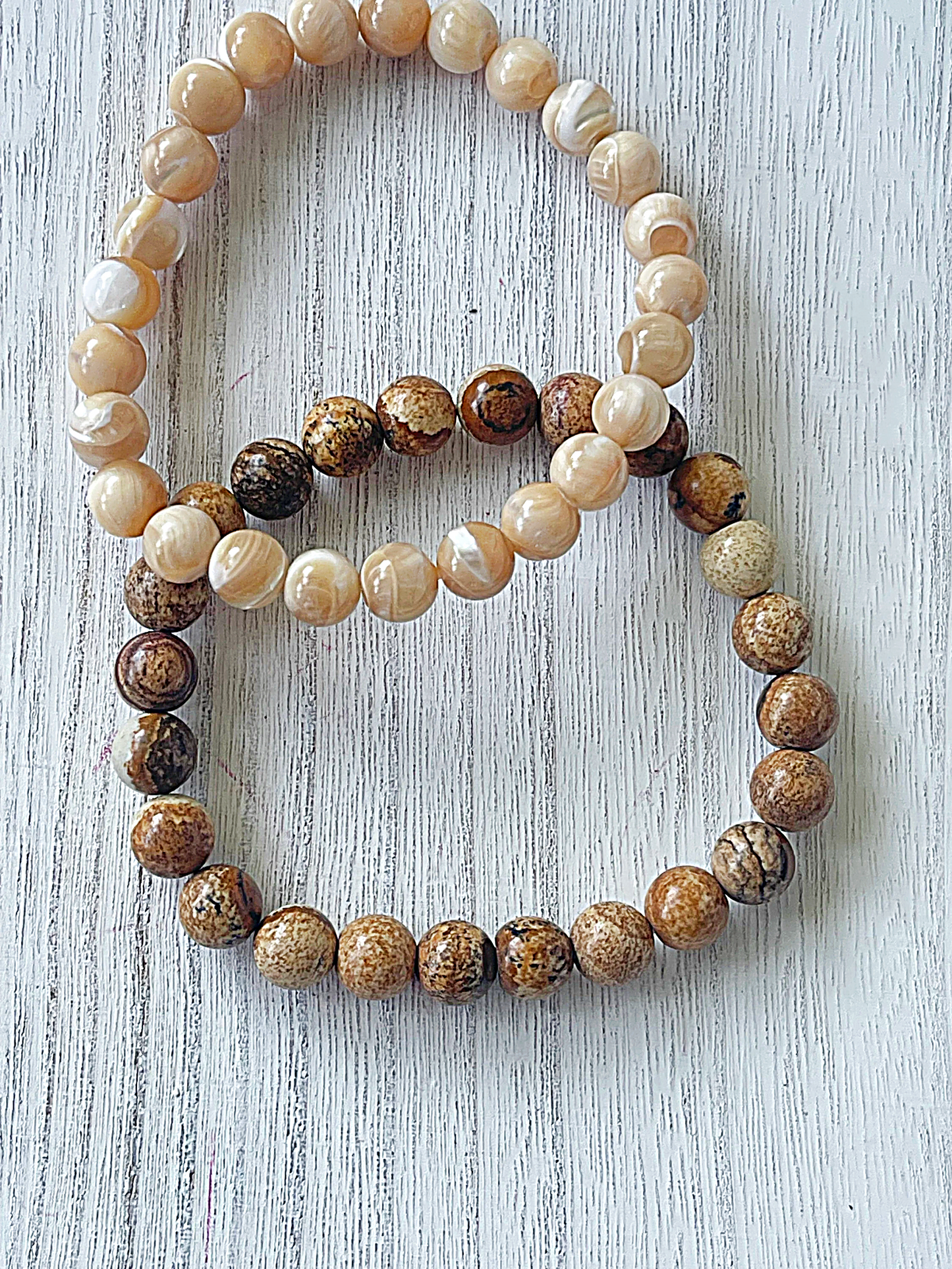 Brown Picture Jasper Gemstone Bracelet