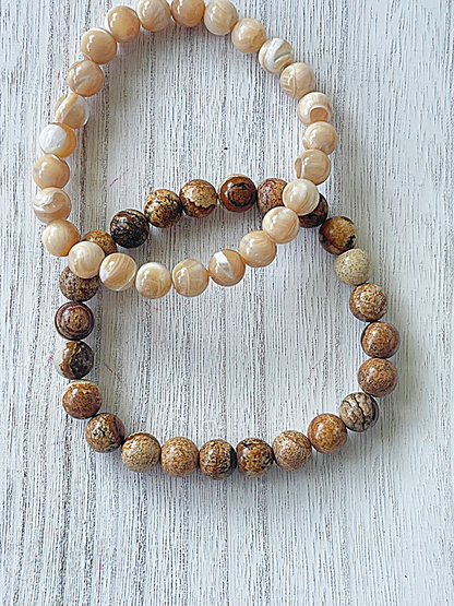 Brown Picture Jasper Gemstone Bracelet