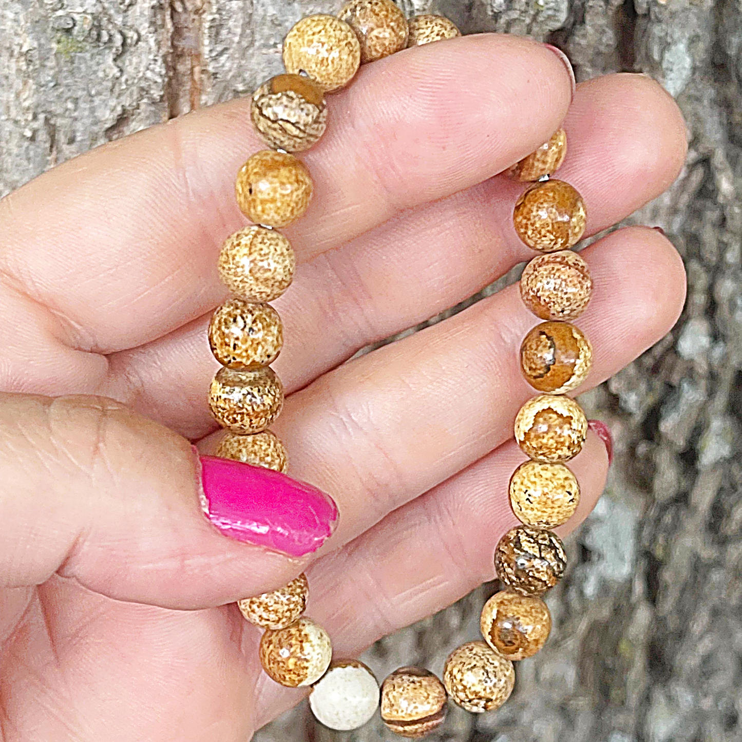 Brown Picture Jasper Gemstone Bracelet
