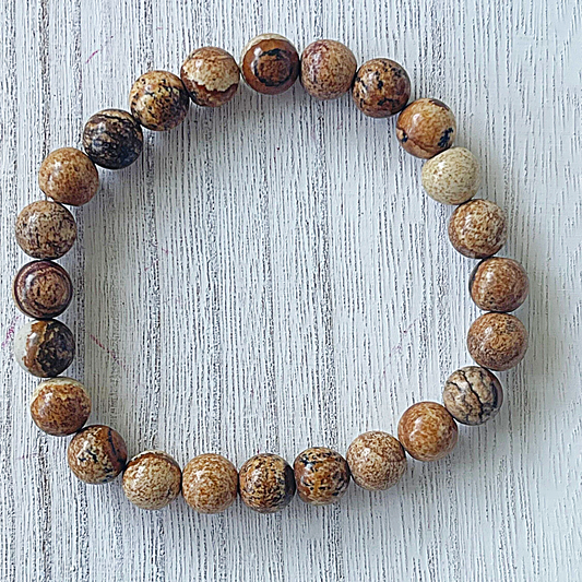 Brown Picture Jasper Gemstone Bracelet