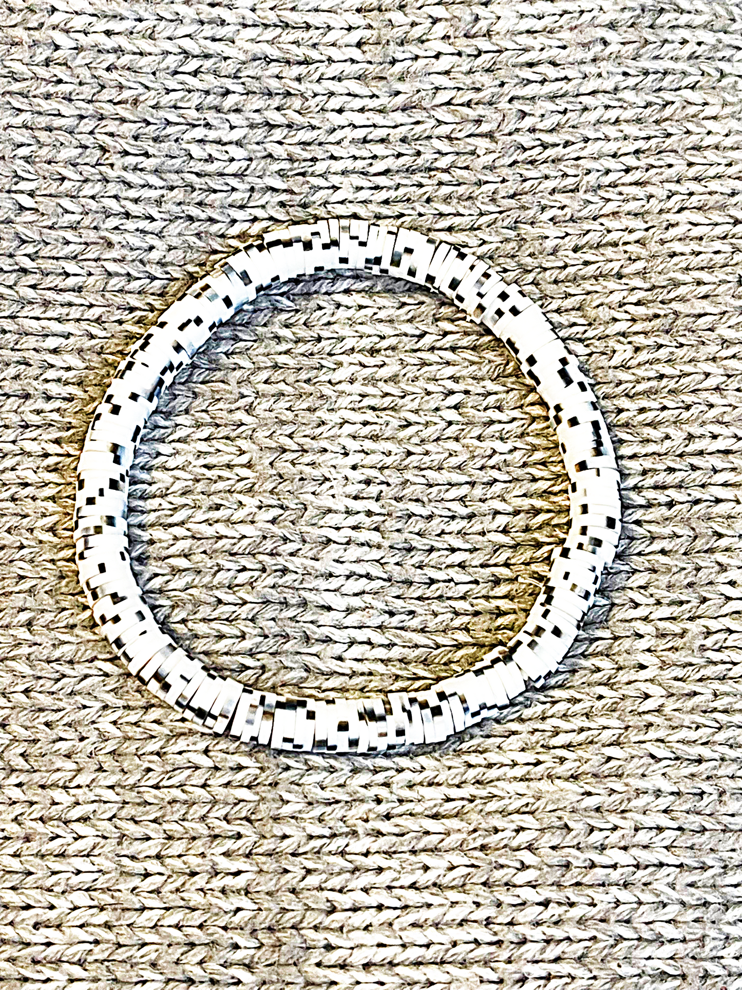 Neutral Solid Speckled Heishi Stacker Bracelets