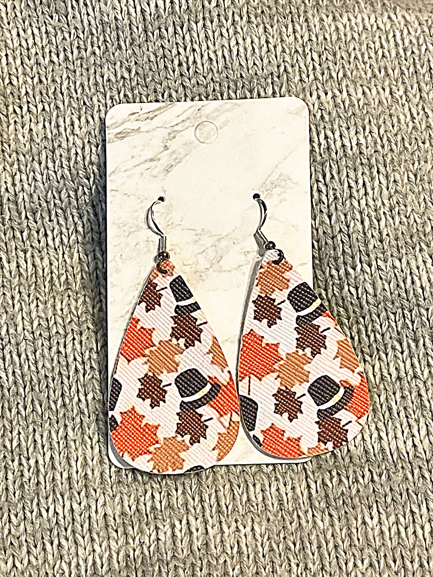 Fall Faux Leather Earrings