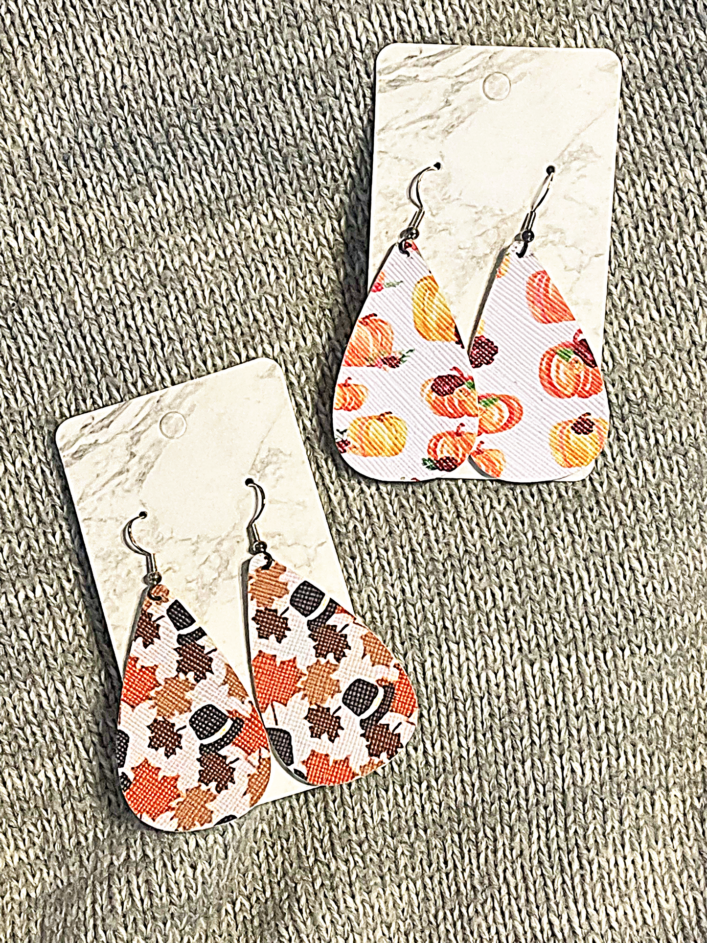 Fall Faux Leather Earrings