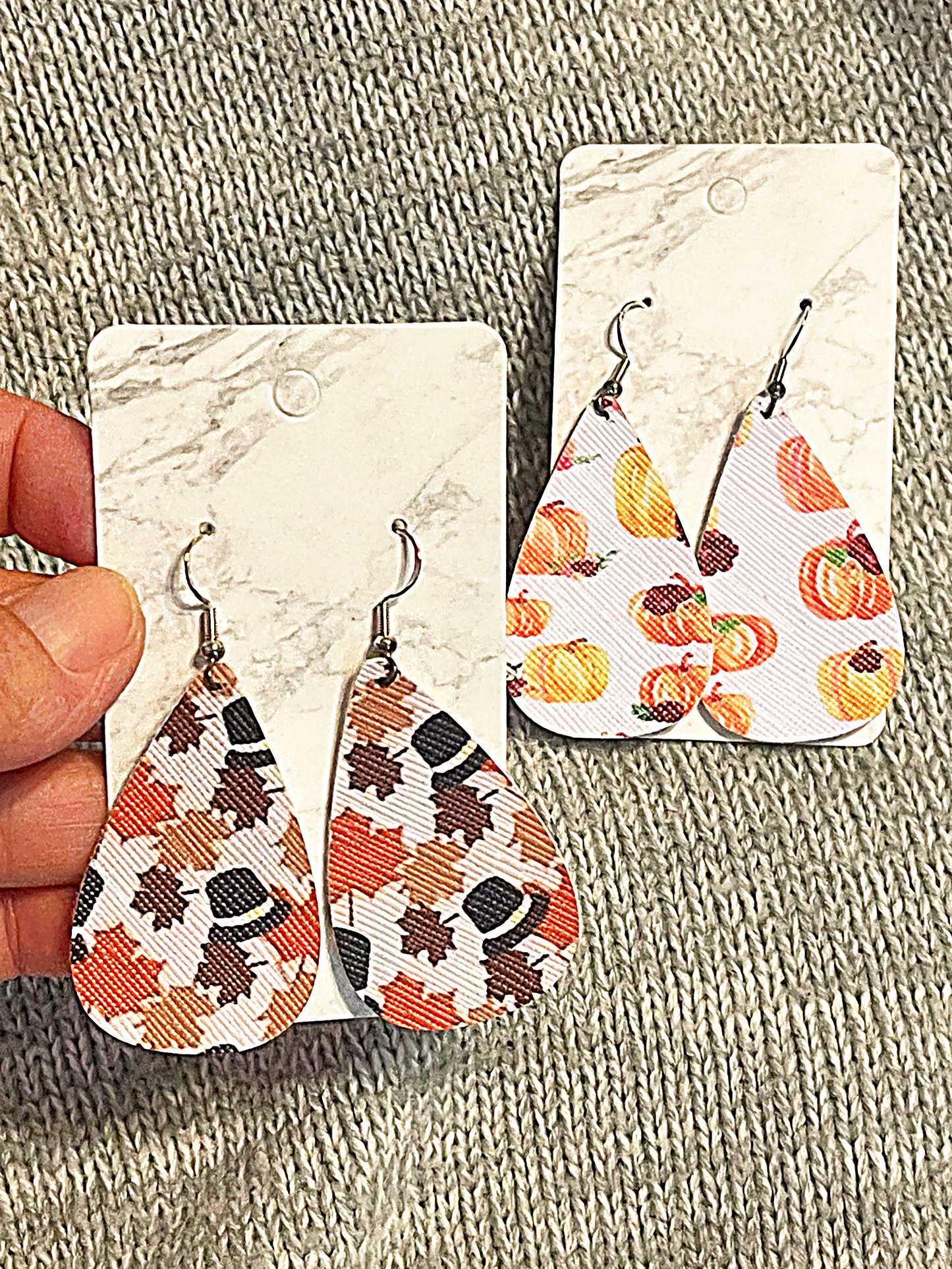 Fall Faux Leather Earrings