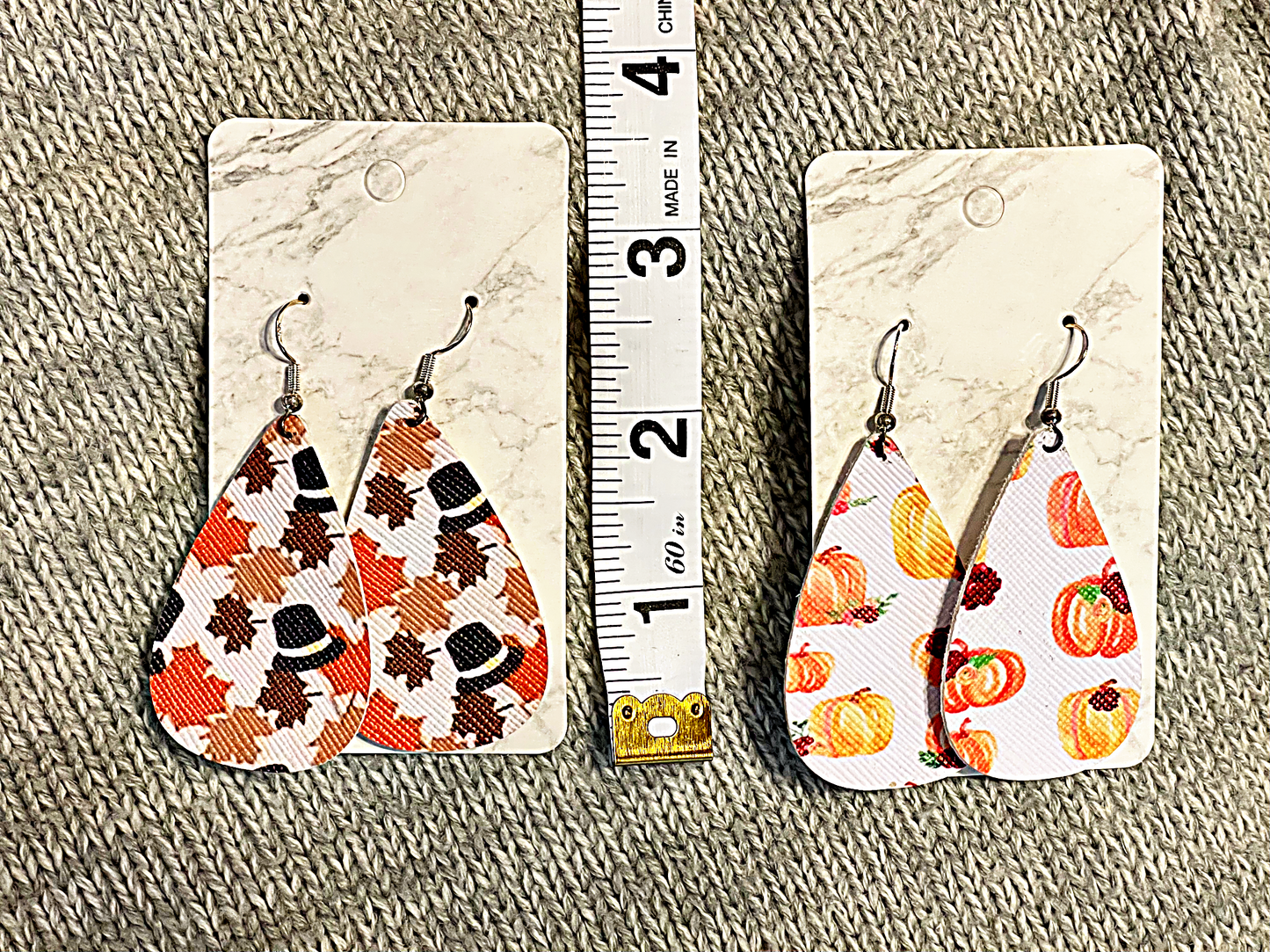 Fall Faux Leather Earrings