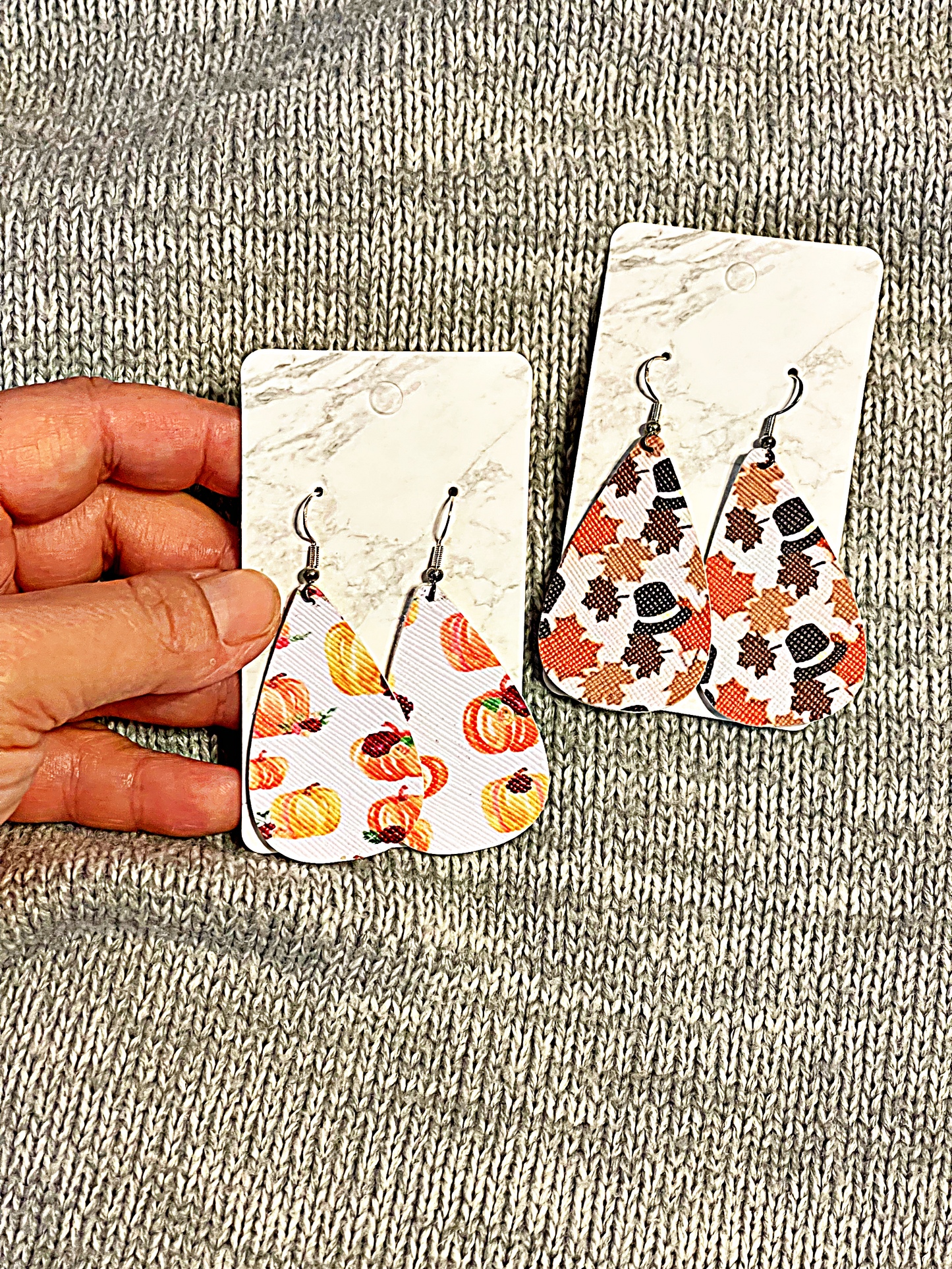 Fall Faux Leather Earrings