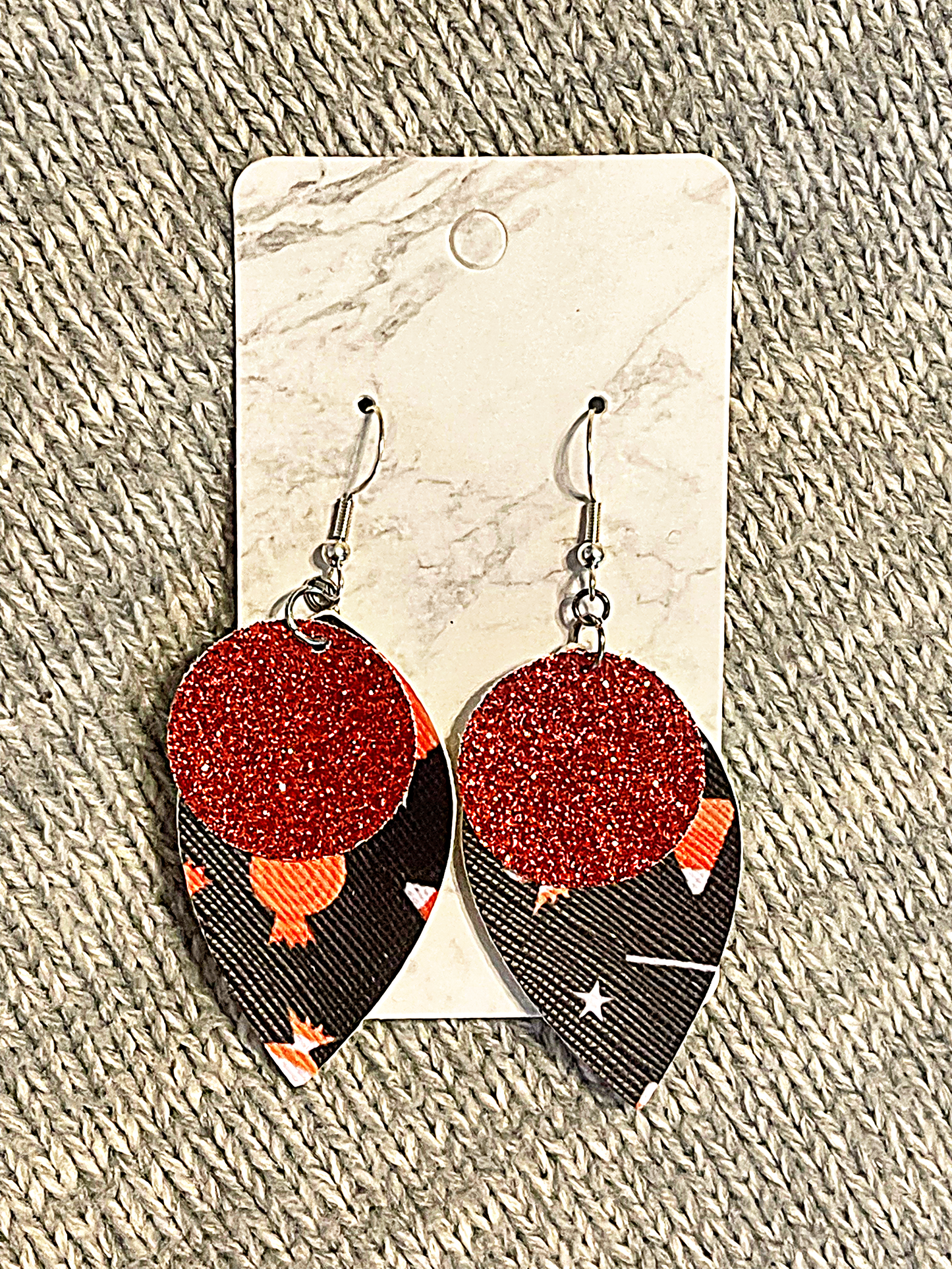 Black Halloween Faux Leather Earrings