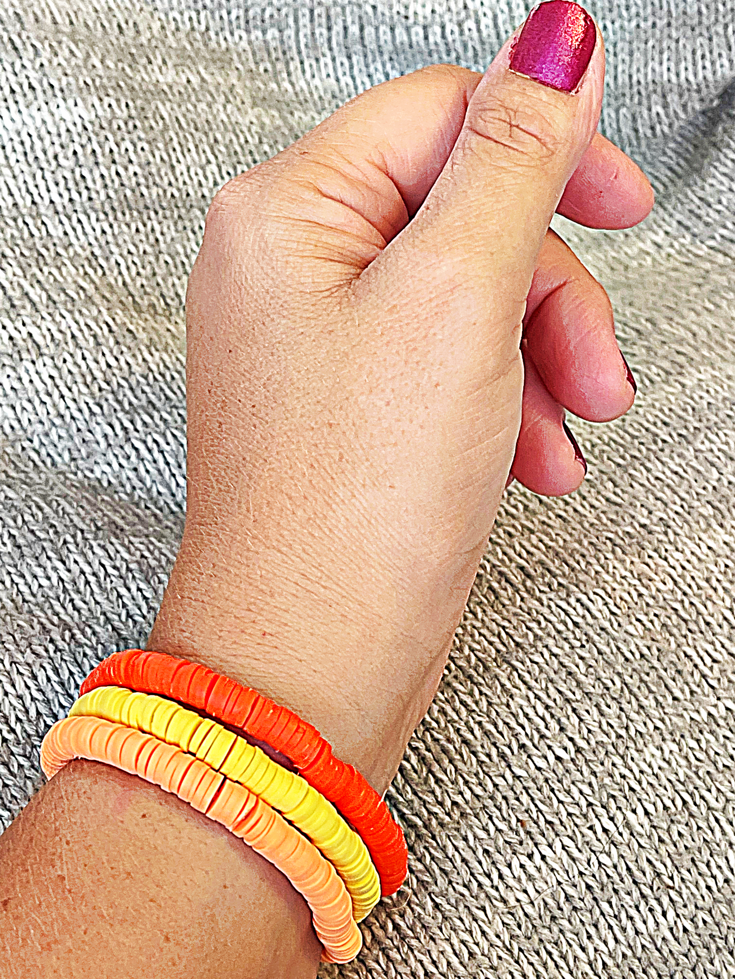 Bright Solid Colored Heishi Stretchy Stacking Bracelets