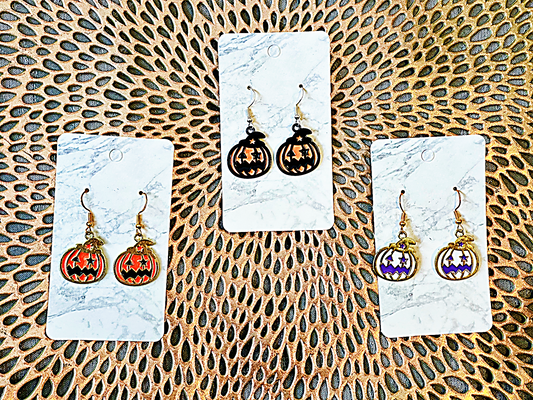 Colorful Pumpkin Beaded Drop Earrings