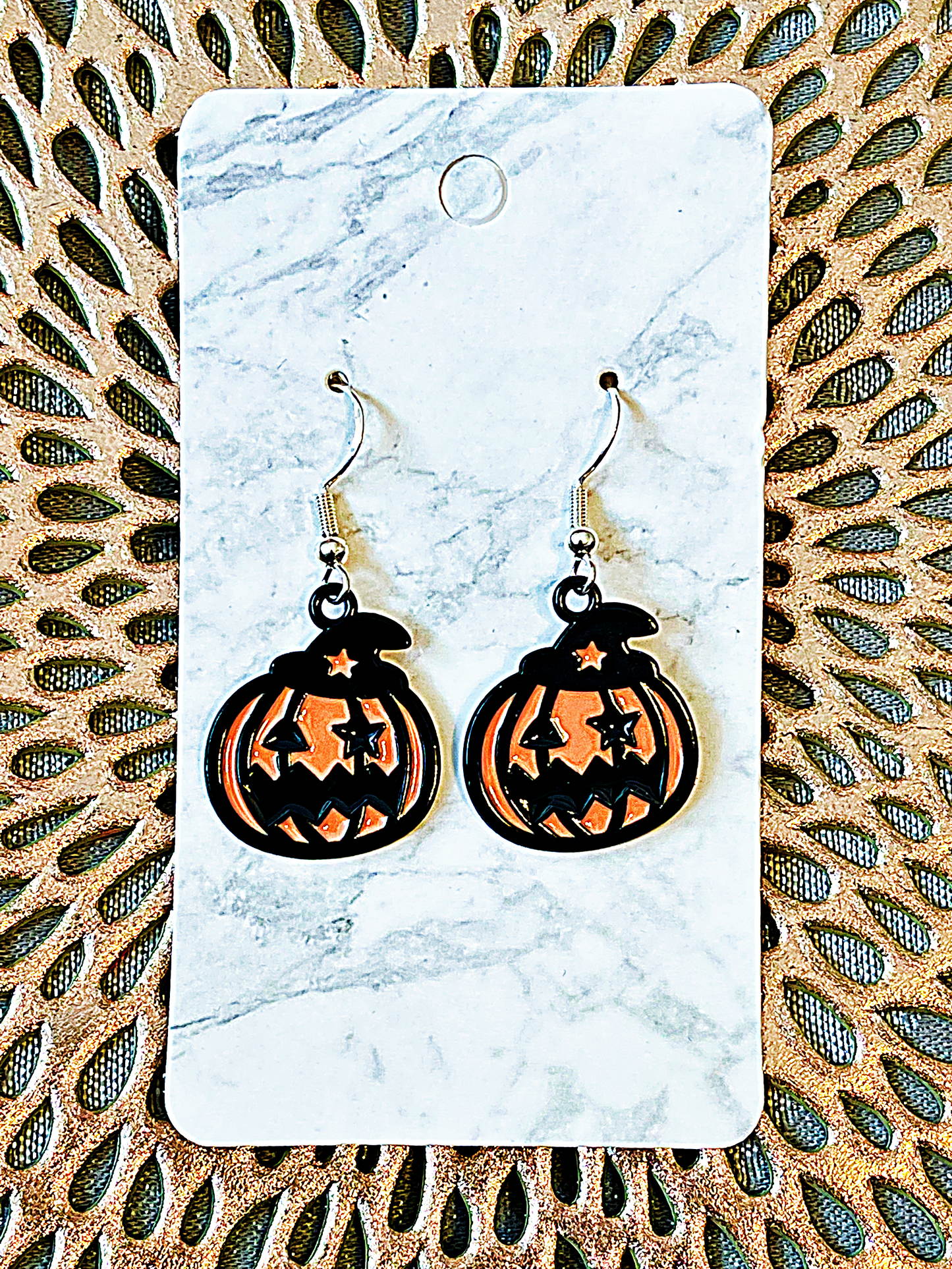 Colorful Pumpkin Beaded Drop Earrings