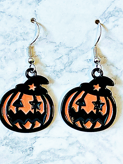 Colorful Pumpkin Beaded Drop Earrings