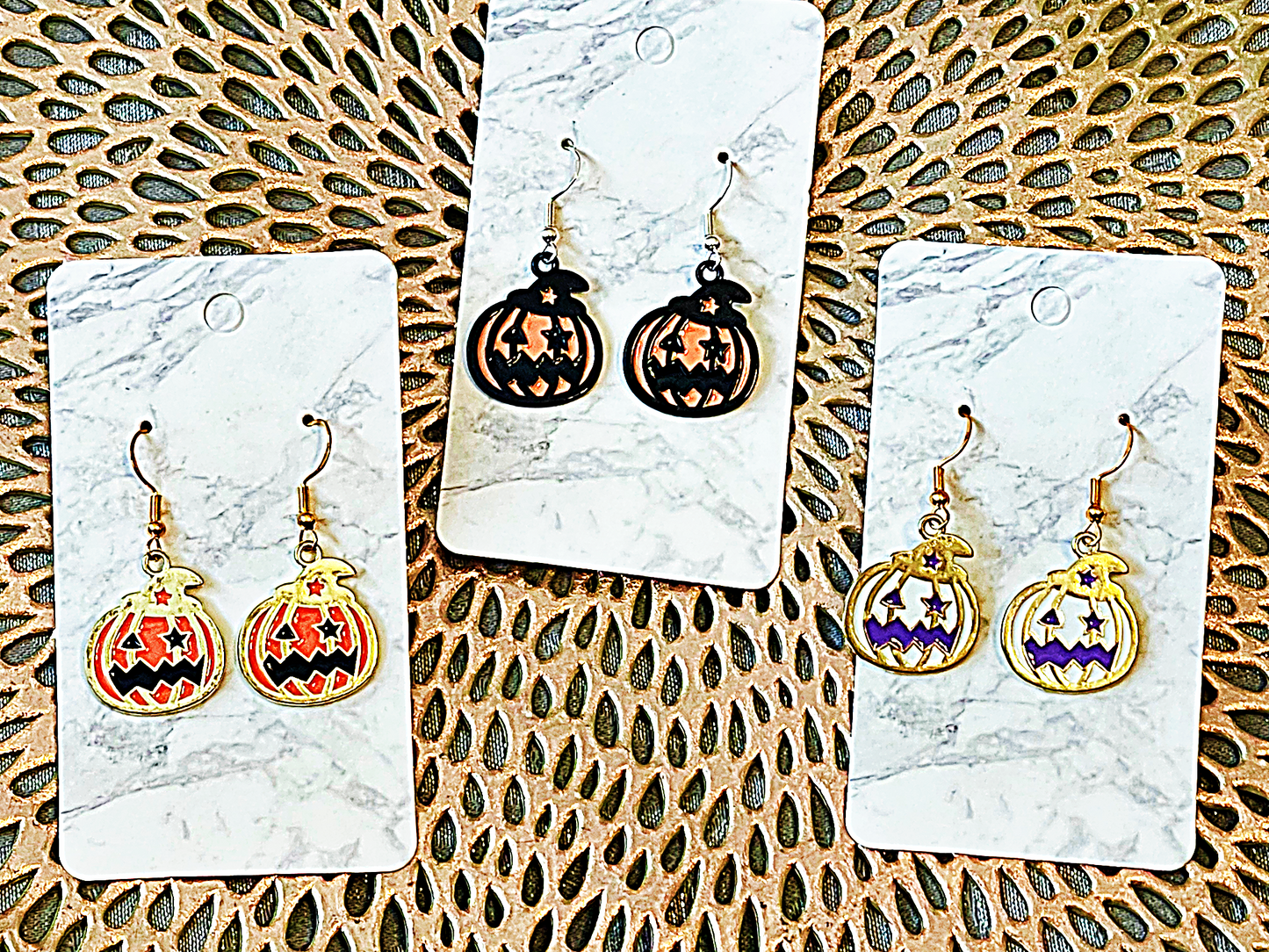 Colorful Pumpkin Beaded Drop Earrings