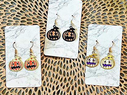 Colorful Pumpkin Beaded Drop Earrings