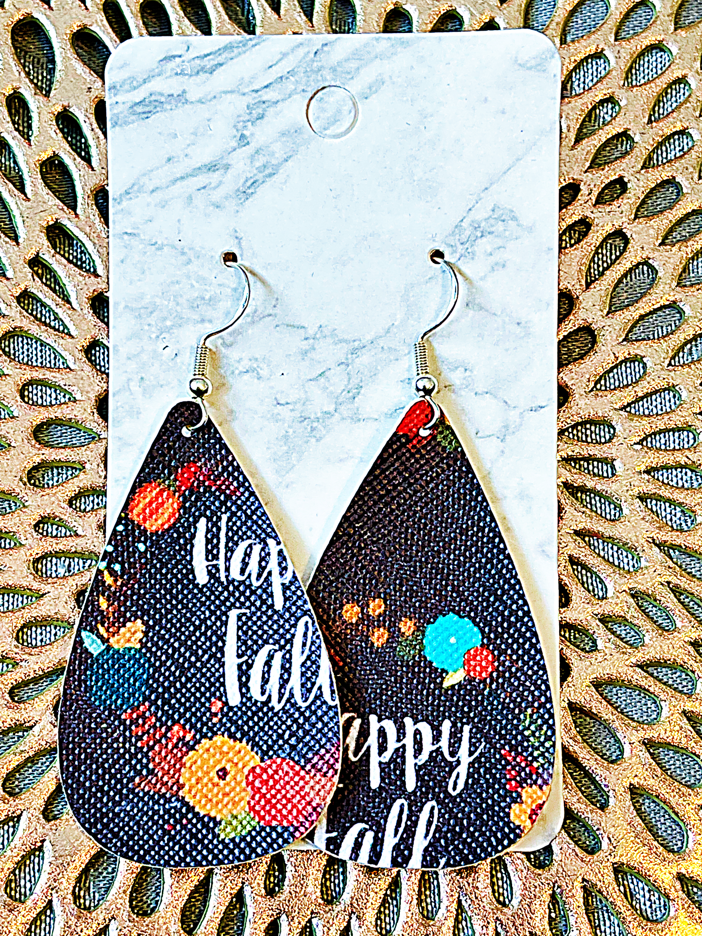 Fall Faux Leather Earrings