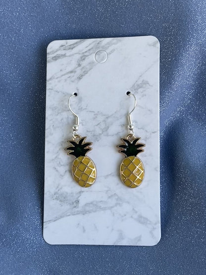 Pineapple Sterling Silver Earrings