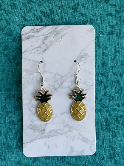 Pineapple Sterling Silver Earrings