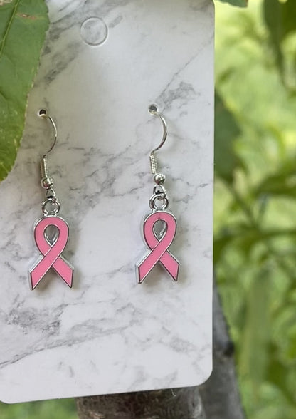 Pink Breast Cancer Earrings