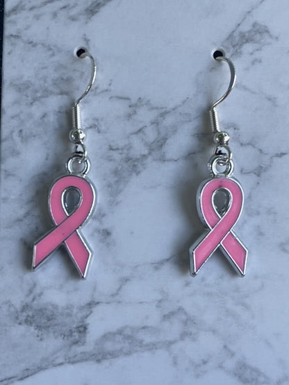 Pink Breast Cancer Earrings