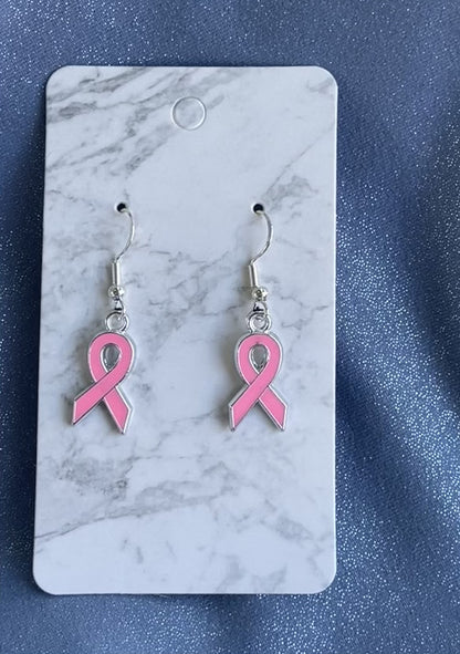 Pink Breast Cancer Earrings