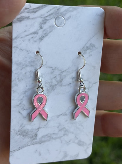 Pink Breast Cancer Earrings