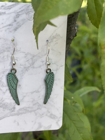 Metal Wing Sterling Silver Earrings