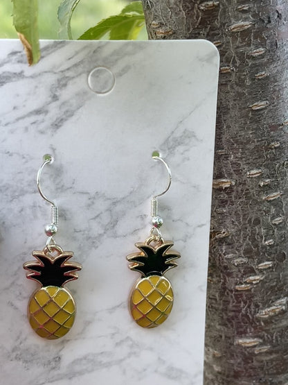 Pineapple Sterling Silver Earrings