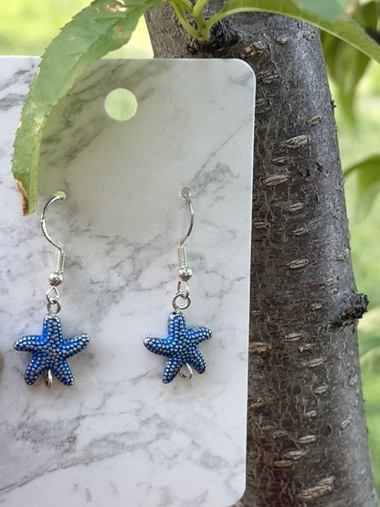 Sterling Silver Metal Starfish Earrings