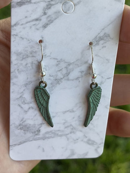 Metal Wing Sterling Silver Earrings