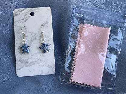 Sterling Silver Metal Starfish Earrings