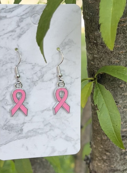 Pink Breast Cancer Earrings