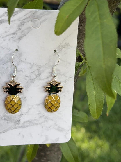 Pineapple Sterling Silver Earrings