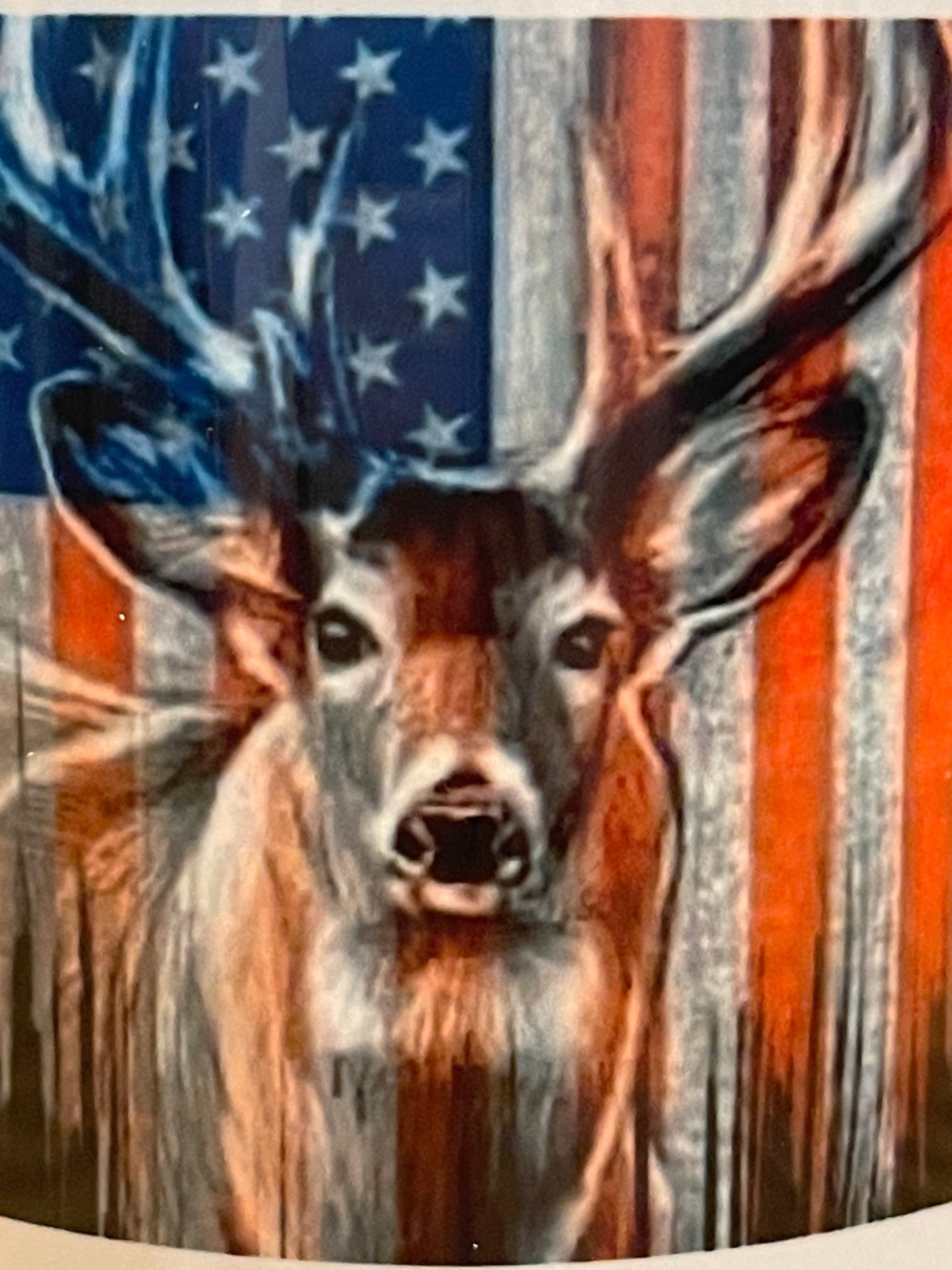 Deer with American Flag 11 oz Coffee Mug