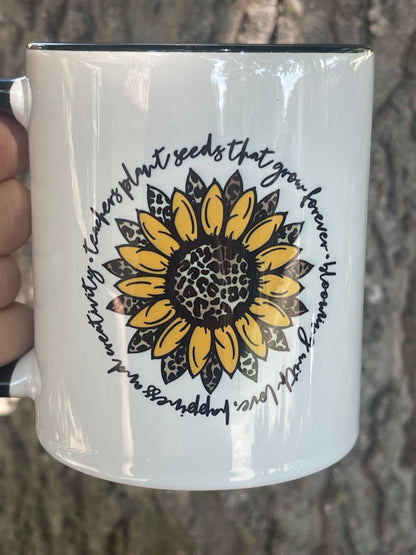 Teacher Sunflower Quote 11 oz Ceramic Coffee Mug