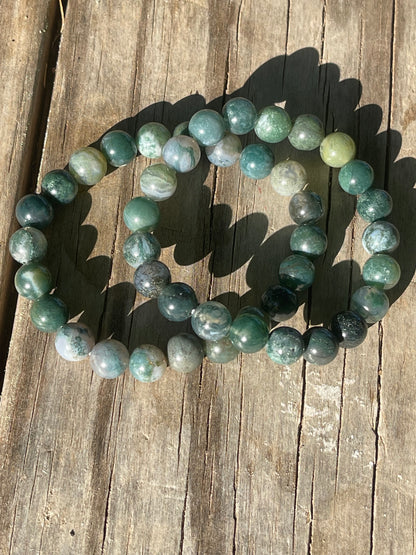 Moss Agate Gemstone Bracelet