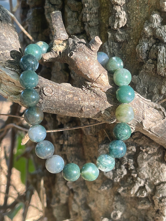 Moss Agate Gemstone Bracelet