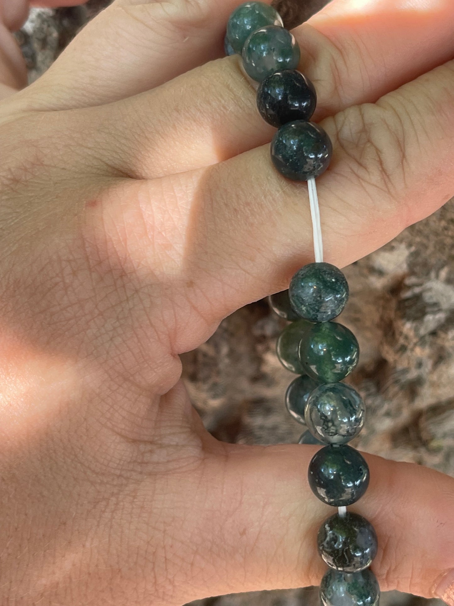 Moss Agate Gemstone Bracelet