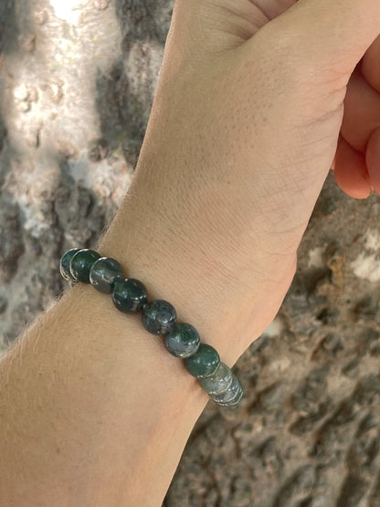 Moss Agate Gemstone Bracelet