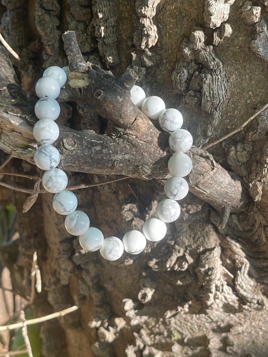 White Howlite Gemstone Bracelet