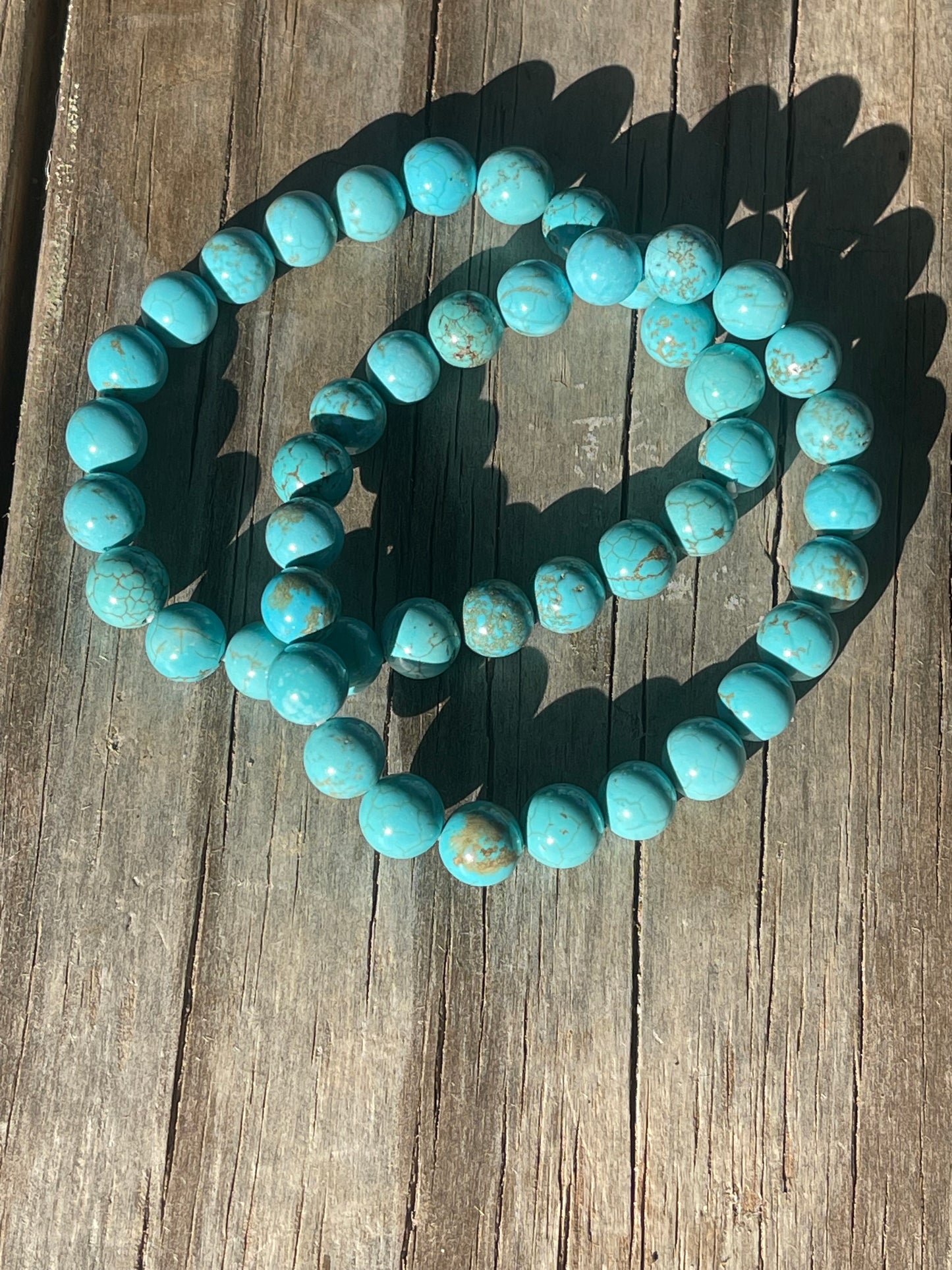 Blue Turquoise **Color enhanced Gemstone Bracelet