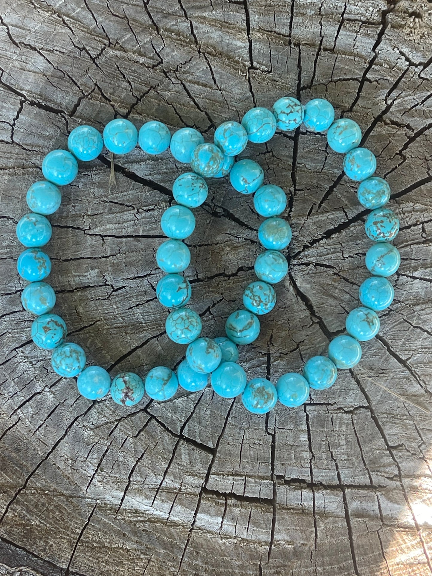 Blue Turquoise **Color enhanced Gemstone Bracelet